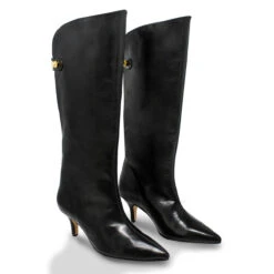 STASHA 50 - Negro Regina Romero Zapato Bota Larga Tacon Alto Para Dama En Piel -Reginaromero Tienda de ventas Regina Romero bota botin Stasha negro piel BN 2 1