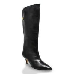 STASHA 50 - Negro Regina Romero Zapato Bota Larga Tacon Alto Para Dama En Piel -Reginaromero Tienda de ventas Regina Romero bota botin Stasha negro piel BN 3 1