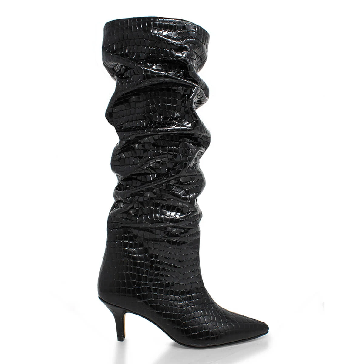 TORI 50 - Charol Negro Regina Romero Zapato Bota Larga Tacon Alto Para Dama En Piel 1 TORI 50 - Charol Negro Regina Romero Zapato Bota Larga Tacon Alto Para Dama En Piel