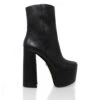 TOWER 150 - Negro Regina Romero Zapato Bota Botin Plataforma Tacon Alto Para Dama En Piel