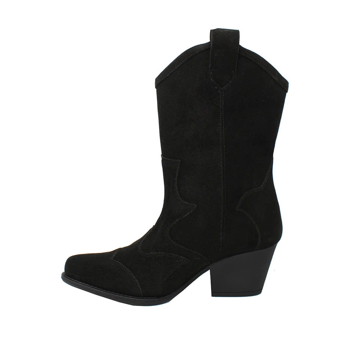 BAILEY 60 - Gamuza Negro Regina Romero Zapato Bota Botin Tacon Bajo Para Dama En Piel - Imagen 5