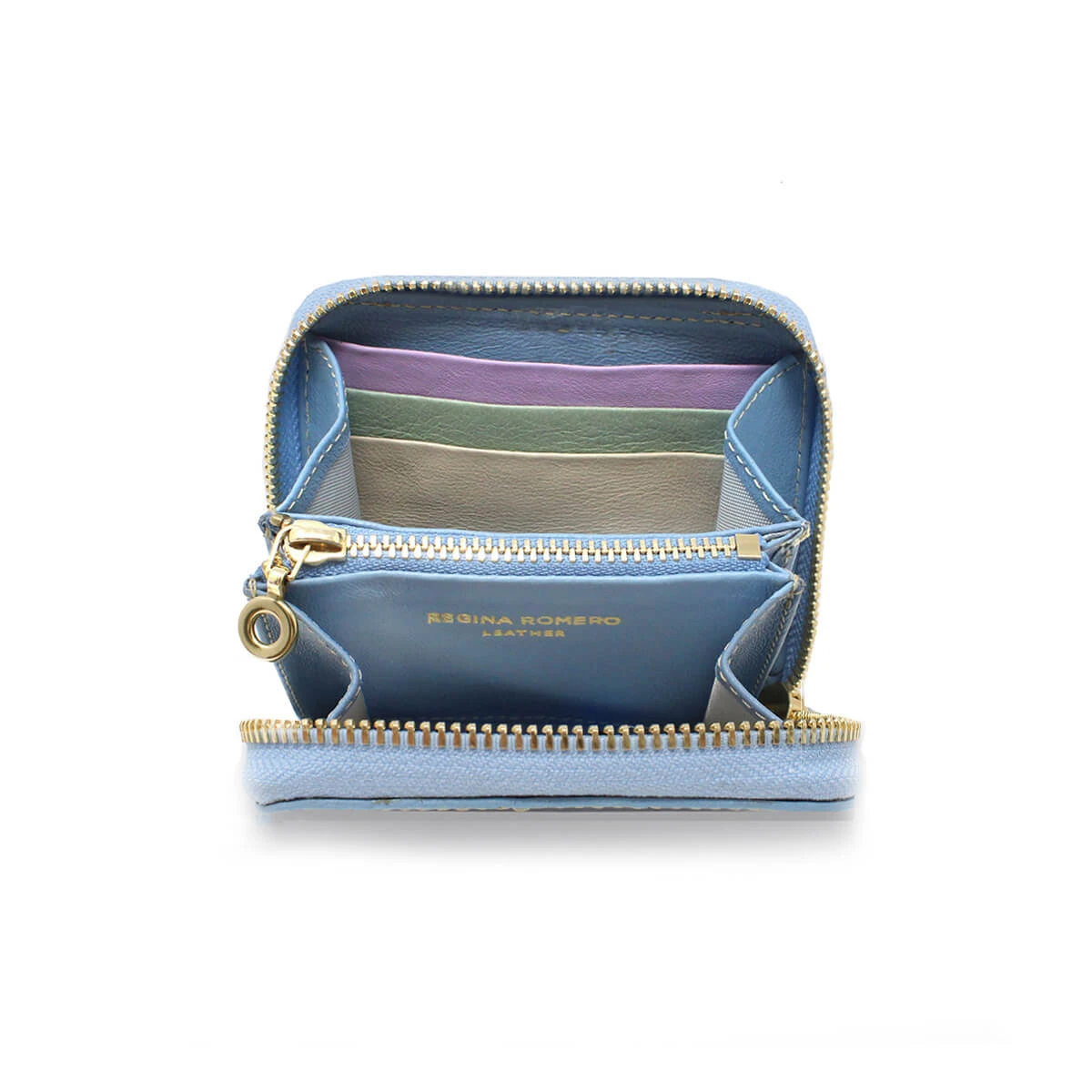 ATENEA - Azul Pastel Regina Romero Accesorio Monedero Para Dama En Piel 6 ATENEA - Azul Pastel Regina Romero Accesorio Monedero Para Dama En Piel - Imagen 6