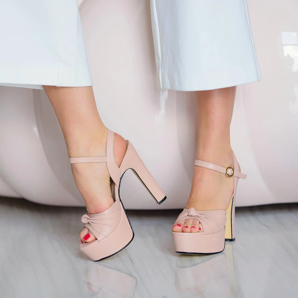 ALEXA 135 - Rosa Antiguo Regina Romero Zapato Sandalia Plataforma Tacon Alto Para Dama En Piel 2 ALEXA 135 - Rosa Antiguo Regina Romero Zapato Sandalia Plataforma Tacon Alto Para Dama En Piel - Imagen 2