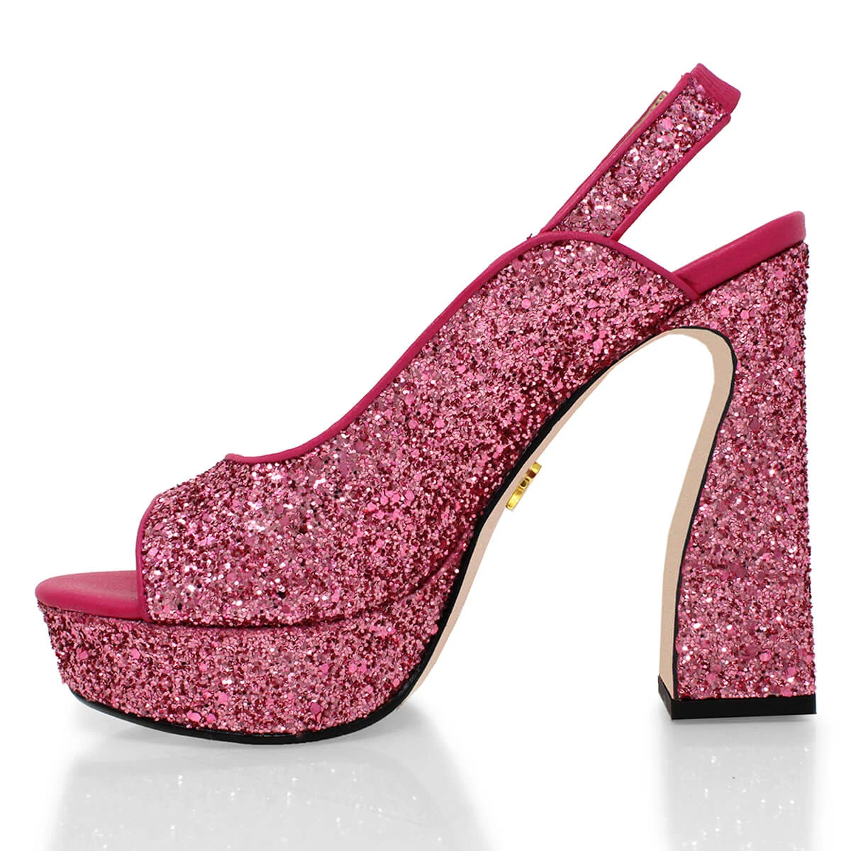 CHERYL 125 - Glitter Rosa Regina Romero Zapato Sandalia Plataforma Tacon Alto Para Dama En Piel 7 CHERYL 125 - Glitter Rosa Regina Romero Zapato Sandalia Plataforma Tacon Alto Para Dama En Piel - Imagen 7