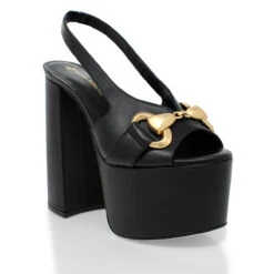 ERIN 150 - Negro Regina Romero Zapato Sandalia Plataforma Tacon Alto Para Dama En Piel -Reginaromero Tienda de ventas Regina Romero sandalia plataforma Erin negro piel 3