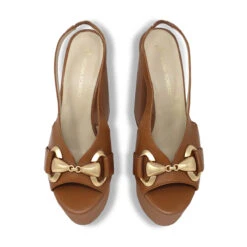 ERIN 150 - Miel Regina Romero Zapato Sandalia Plataforma Tacon Alto Para Dama En Piel -Reginaromero Tienda de ventas Regina Romero sandalia plataforma Erin tan piel 2