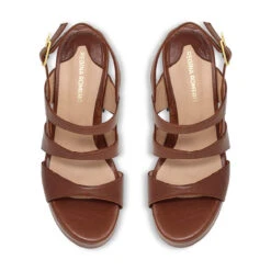 MARITE 105 - Tan Regina Romero Zapato Sandalia Plataforma Tacon Alto Para Dama En Piel -Reginaromero Tienda de ventas Regina Romero sandalia plataforma Marite cafe piel 2