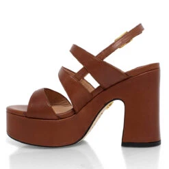 MARITE 105 - Tan Regina Romero Zapato Sandalia Plataforma Tacon Alto Para Dama En Piel -Reginaromero Tienda de ventas Regina Romero sandalia plataforma Marite cafe piel 4