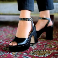 OLIMPIA 100 - Negro Regina Romero Zapato Sandalia Plataforma Tacon Alto Para Dama En Piel -Reginaromero Tienda de ventas Regina Romero sandalia plataforma Olimpia negro piel 10