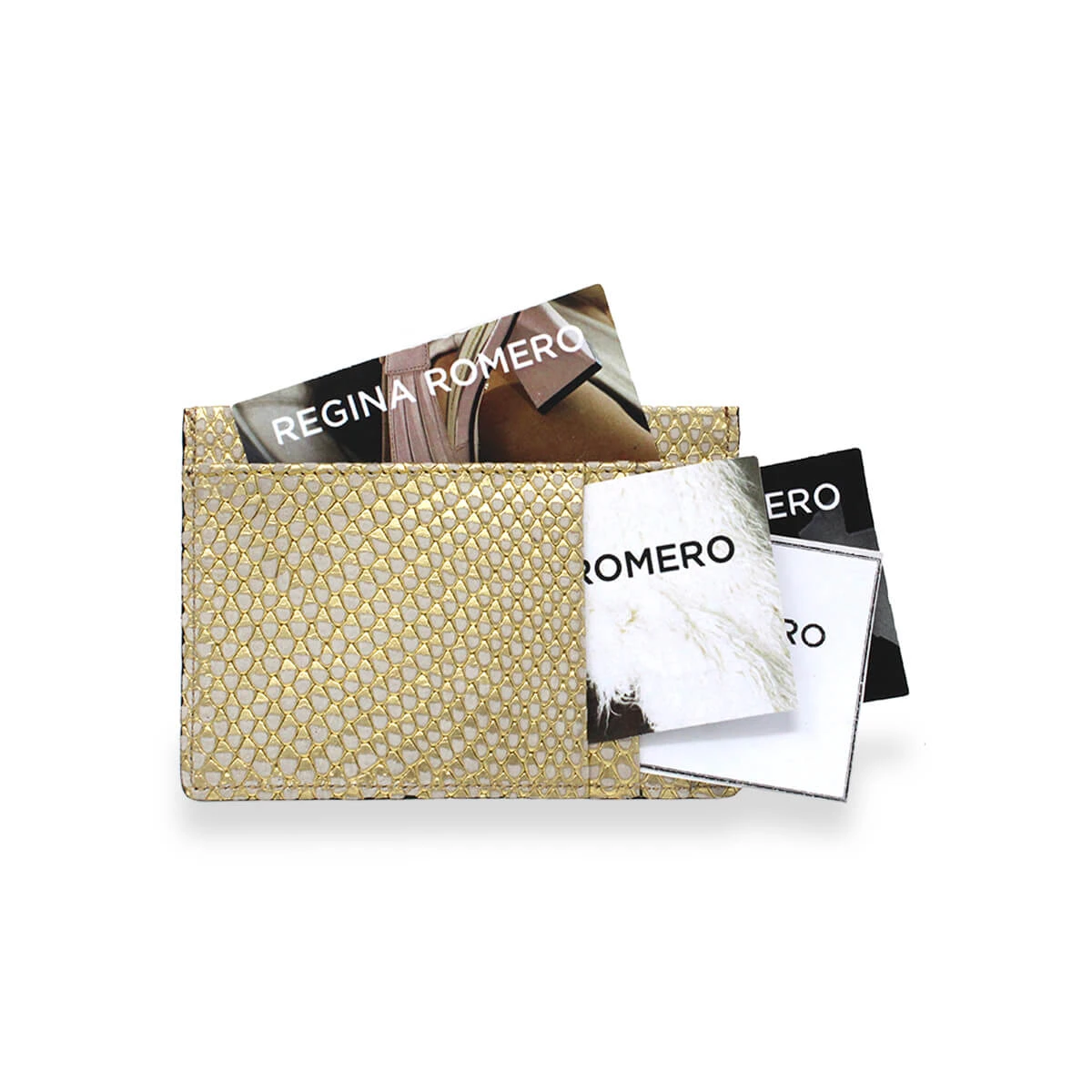 BLISS - Oro Regina Romero Accesorio Tarjetero Para Dama En Piel 4 BLISS - Oro Regina Romero Accesorio Tarjetero Para Dama En Piel - Imagen 4
