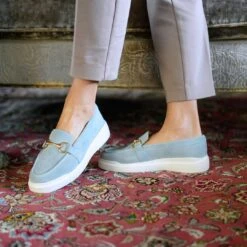 JUDY FLOW - Azul Claro Regina Romero Zapato Tenis Urbano Sport Para Dama En Piel -Reginaromero Tienda de ventas Regina Romero tenis urbano Judy flow ante azul 07