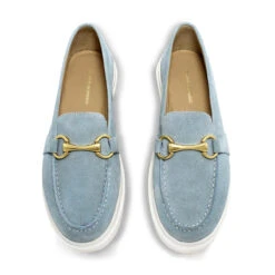 JUDY FLOW - Azul Claro Regina Romero Zapato Tenis Urbano Sport Para Dama En Piel -Reginaromero Tienda de ventas Regina Romero tenis urbano Judy flow ante azul 2