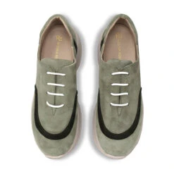 KIM 75 - Ante Verde Regina Romero Zapato Tenis Urbano Sport Para Dama En Piel -Reginaromero Tienda de ventas Regina Romero tenis urbano Kim ante verde piel 2