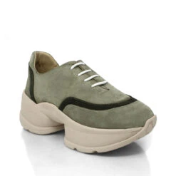 KIM 75 - Ante Verde Regina Romero Zapato Tenis Urbano Sport Para Dama En Piel -Reginaromero Tienda de ventas Regina Romero tenis urbano Kim ante verde piel 3