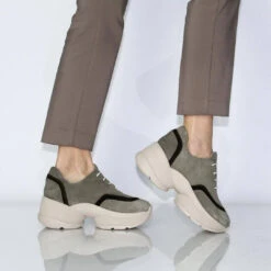 KIM 75 - Ante Verde Regina Romero Zapato Tenis Urbano Sport Para Dama En Piel -Reginaromero Tienda de ventas Regina Romero tenis urbano Kim ante verde piel 9