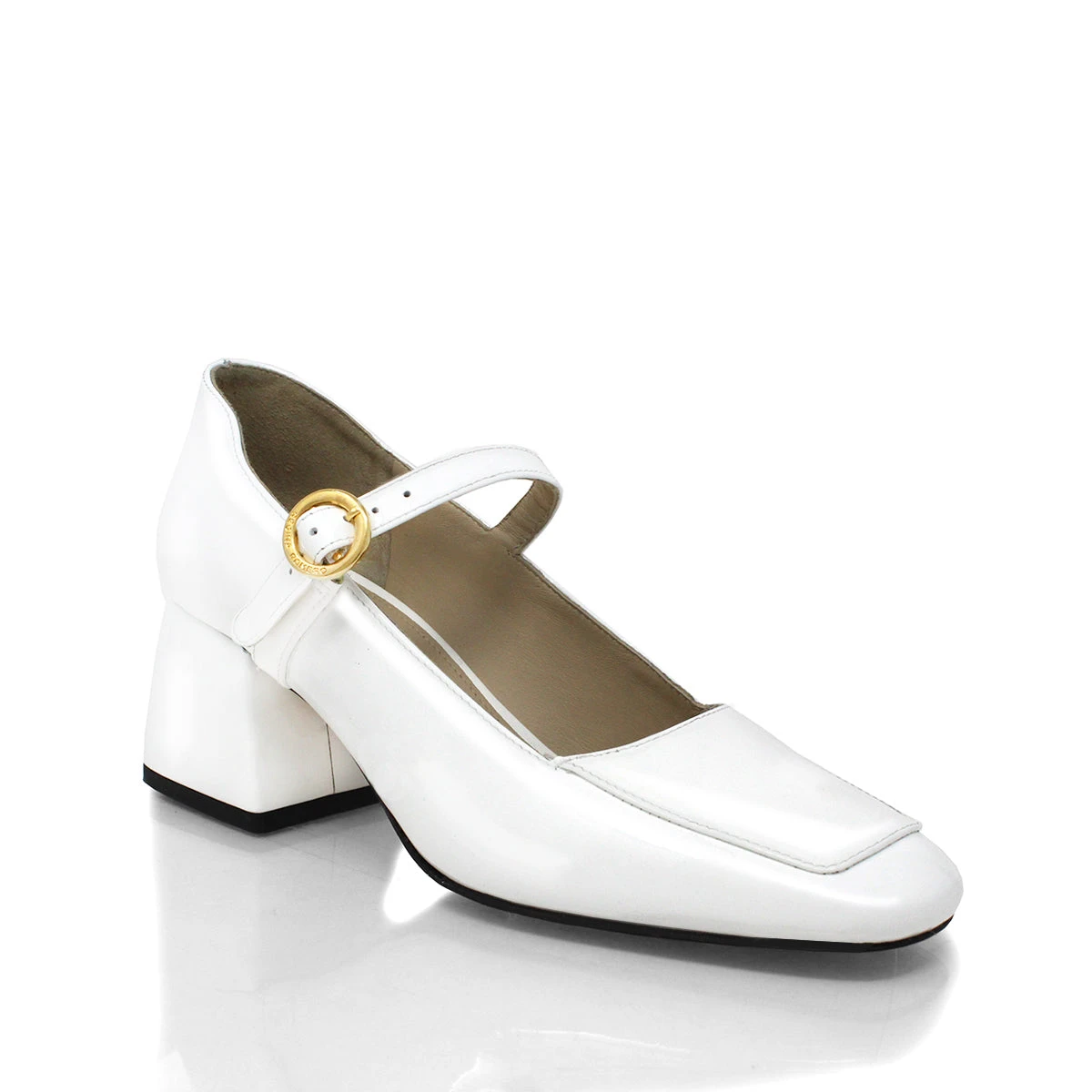 MATI 50 - Charol Blanco Regina Romero Zapato Zapatilla Tacon Bajo Para Dama En Piel 4 MATI 50 - Charol Blanco Regina Romero Zapato Zapatilla Tacon Bajo Para Dama En Piel - Imagen 4