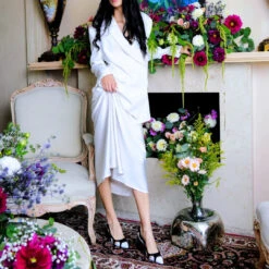 AURORA 75 - Negro Y Blanco Regina Romero Zapato Zapatilla Tacon Alto Para Dama En Piel -Reginaromero Tienda de ventas Regina Romero zapatilla Aurora negro blanco piel 6