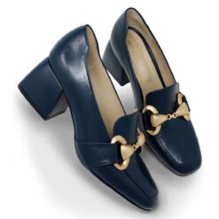 GRETA 40 - Azul Marino Regina Romero Zapato Zapatilla Tacon Bajo Para Dama En Piel -Reginaromero Tienda de ventas Regina Romero zapatilla Greta marino piel 7