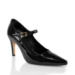 MARY JANE 75 - Charol Negro Regina Romero Zapato Zapatilla Tacon Alto Para Dama En Piel -Reginaromero Tienda de ventas Regina Romero zapatilla Mary Jane charol negro Redit 3