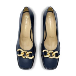 CASSIE 75 - Azul Marino Regina Romero Zapato Zapatilla Tacon Alto Para Dama En Piel -Reginaromero Tienda de ventas Regina Romero zapatilla New Cassie marino piel 2