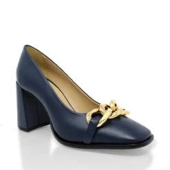 CASSIE 75 - Azul Marino Regina Romero Zapato Zapatilla Tacon Alto Para Dama En Piel -Reginaromero Tienda de ventas Regina Romero zapatilla New Cassie marino piel 3