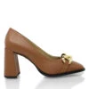 CASSIE 75 - Tan Regina Romero Zapato Zapatilla Tacon Alto Para Dama En Piel