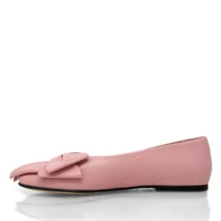 LULU - Rosa Claro Regina Romero Zapato Flat Balerina De Piso Para Dama En Piel -Reginaromero Tienda de ventas Regina Romero zapatilla flat Lulu rosa claro piel 4