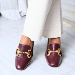 GRETA 40 - Vino Regina Romero Zapato Zapatilla Tacon Bajo Para Dama En Piel -Reginaromero Tienda de ventas Regina Romero zapatilla mocasin Greta vino piel 6