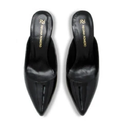 COSMO 80 - Charol Negro Regina Romero Zapato Zapatilla Tacon Alto Para Dama En Piel -Reginaromero Tienda de ventas Regina Romero zapatilla mule Cinzia charol negro piel 2