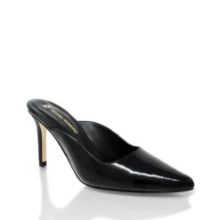 COSMO 80 - Charol Negro Regina Romero Zapato Zapatilla Tacon Alto Para Dama En Piel -Reginaromero Tienda de ventas Regina Romero zapatilla mule Cinzia charol negro piel 3