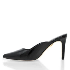 COSMO 80 - Charol Negro Regina Romero Zapato Zapatilla Tacon Alto Para Dama En Piel -Reginaromero Tienda de ventas Regina Romero zapatilla mule Cinzia charol negro piel 4
