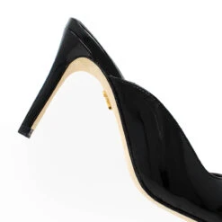 COSMO 80 - Charol Negro Regina Romero Zapato Zapatilla Tacon Alto Para Dama En Piel -Reginaromero Tienda de ventas Regina Romero zapatilla mule Cinzia charol negro piel 5
