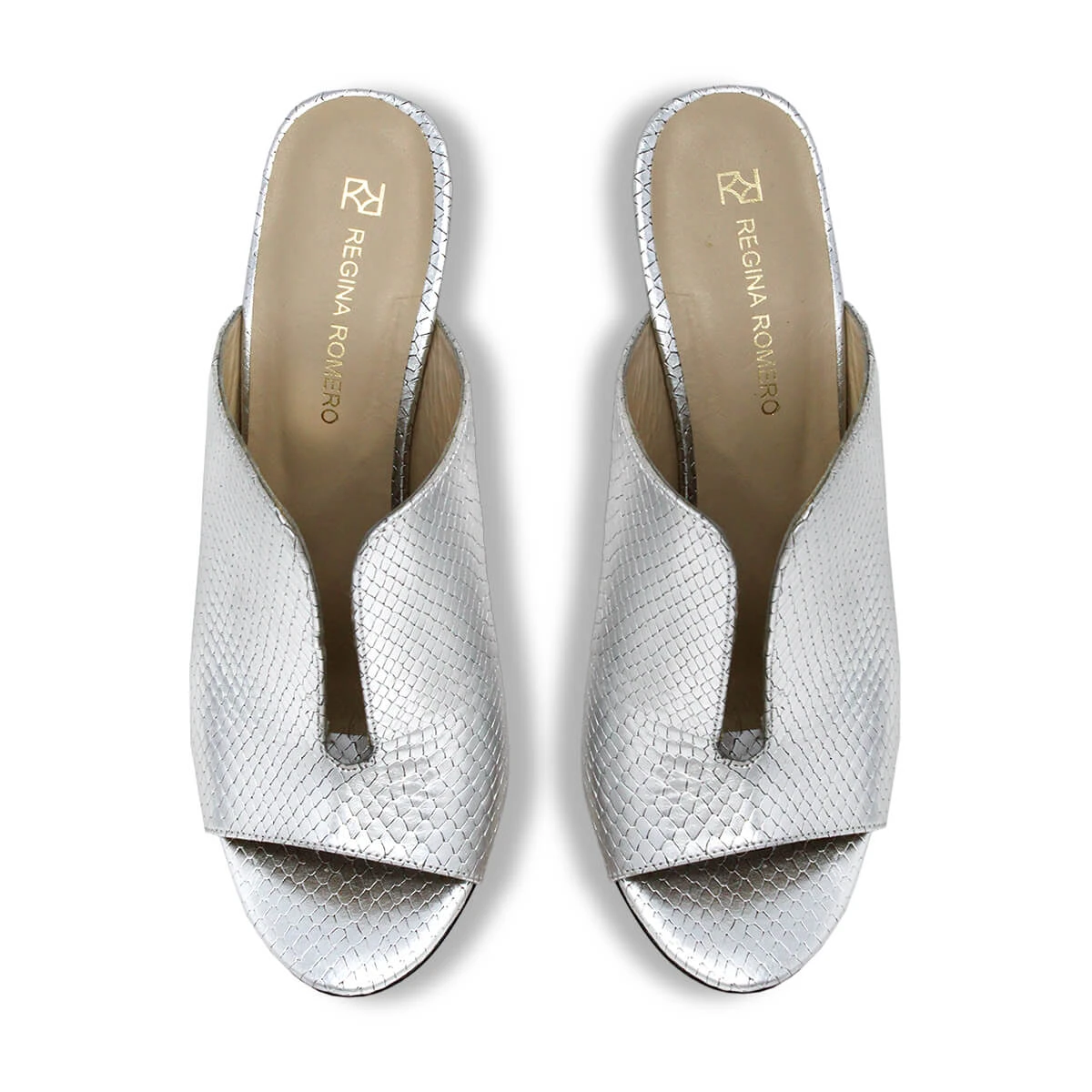 PELTZ 75 - Plata Regina Romero Zapato Sandalia Zapatilla Tacon Alto Para Dama En Piel 8 PELTZ 75 - Plata Regina Romero Zapato Sandalia Zapatilla Tacon Alto Para Dama En Piel - Imagen 8