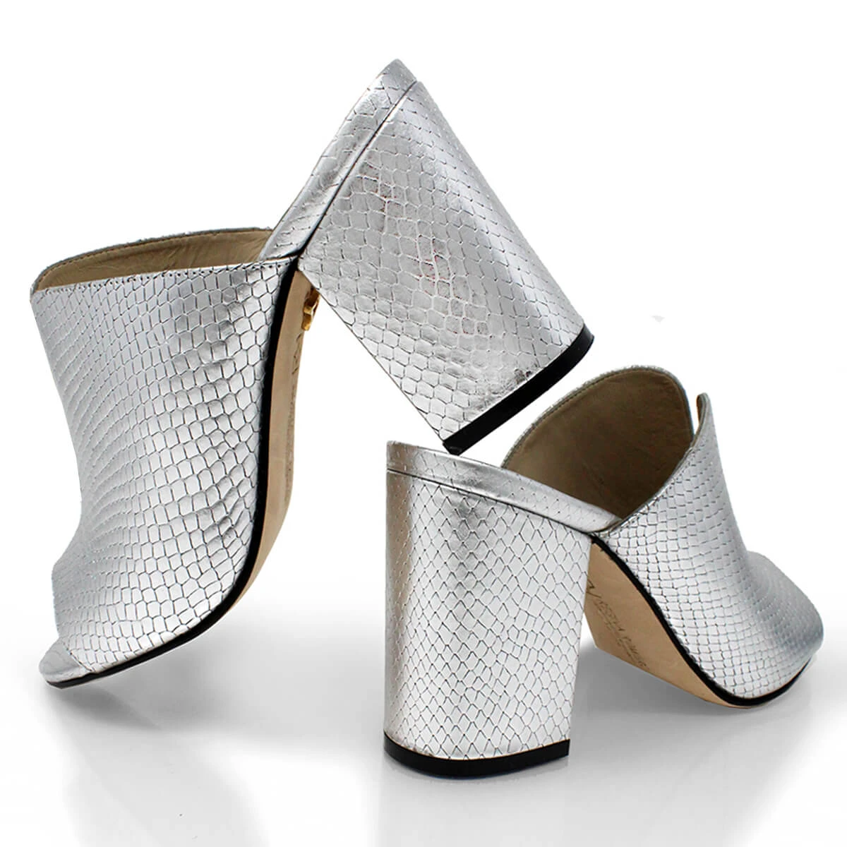 PELTZ 75 - Plata Regina Romero Zapato Sandalia Zapatilla Tacon Alto Para Dama En Piel 10 PELTZ 75 - Plata Regina Romero Zapato Sandalia Zapatilla Tacon Alto Para Dama En Piel - Imagen 10