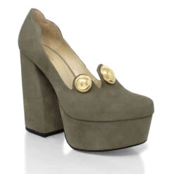 ROXANNE 135 - Ante Verde Regina Romero Zapato Plataforma Tacon Alto Para Dama En Piel -Reginaromero Tienda de ventas Regina Romero zapatilla plataforma Roxanne ante sage piel 3