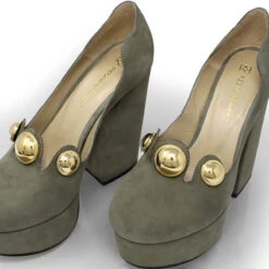 ROXANNE 135 - Ante Verde Regina Romero Zapato Plataforma Tacon Alto Para Dama En Piel -Reginaromero Tienda de ventas Regina Romero zapatilla plataforma Roxanne ante sage piel 7