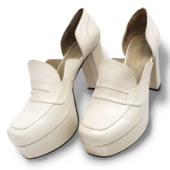 JOY 95 - Blanco Regina Romero Zapato Zapatilla Tacon Alto Para Dama En Piel -Reginaromero Tienda de ventas Regina Romero zapatilla plataforma mocasin Joy blanco piel 7