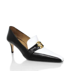 LONDON 60 - Negro Y Blanco Regina Romero Zapato Zapatilla Tacon Bajo Para Dama En Piel -Reginaromero Tienda de ventas Regina Romero zapatilla pump London negro blanco piel 3