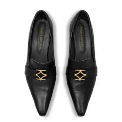 LONDON 60 - Negro Regina Romero Zapato Zapatilla Tacon Bajo Para Dama En Piel -Reginaromero Tienda de ventas Regina Romero zapatilla pump London negro piel 2