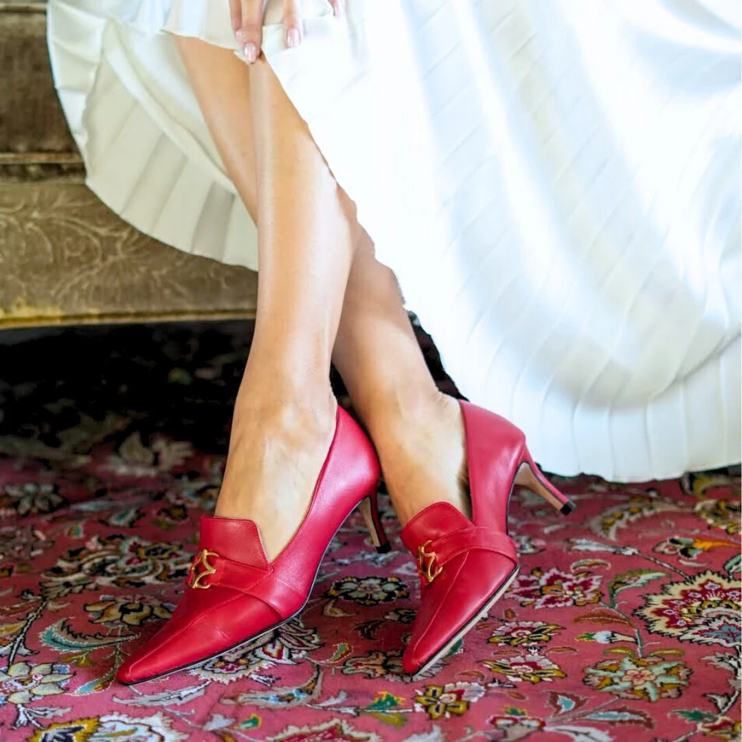 LONDON 60 - Rojo Regina Romero Zapato Zapatilla Tacon Bajo Para Dama En Piel 4 LONDON 60 - Rojo Regina Romero Zapato Zapatilla Tacon Bajo Para Dama En Piel - Imagen 4