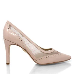 MITTY 80 - Charol Rosa Claro Regina Romero Zapato Zapatilla Tacon Alto Para Dama En Piel