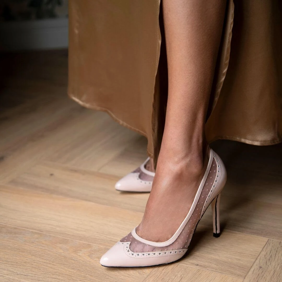 MITTY 80 - Charol Rosa Claro Regina Romero Zapato Zapatilla Tacon Alto Para Dama En Piel 3 MITTY 80 - Charol Rosa Claro Regina Romero Zapato Zapatilla Tacon Alto Para Dama En Piel - Imagen 3