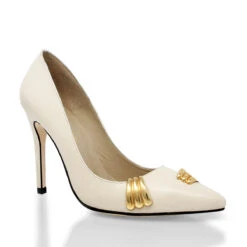 RENI 105 - Latte Regina Romero Zapato Zapatilla Tacon Alto Para Dama En Piel -Reginaromero Tienda de ventas Regina Romero zapatilla pump Reni charol latte piel 3