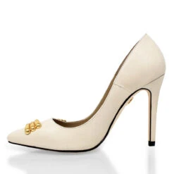RENI 105 - Latte Regina Romero Zapato Zapatilla Tacon Alto Para Dama En Piel -Reginaromero Tienda de ventas Regina Romero zapatilla pump Reni charol latte piel 4