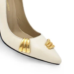 RENI 105 - Latte Regina Romero Zapato Zapatilla Tacon Alto Para Dama En Piel -Reginaromero Tienda de ventas Regina Romero zapatilla pump Reni charol latte piel 6