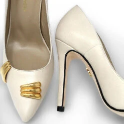 RENI 105 - Latte Regina Romero Zapato Zapatilla Tacon Alto Para Dama En Piel -Reginaromero Tienda de ventas Regina Romero zapatilla pump Reni charol latte piel 7