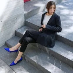 RICCARDI 60 - Azul Regina Romero Zapato Zapatilla Tacon Bajo Para Dama En Piel 11 RICCARDI 60 - Azul Regina Romero Zapato Zapatilla Tacon Bajo Para Dama En Piel -Reginaromero Tienda de ventas Regina Romero zapatilla pump Riccardi azul piel 12