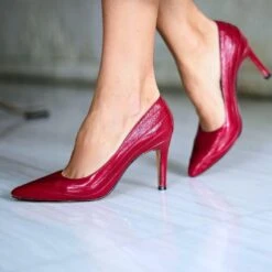 ROUS 75 - Lipstick Rosa Regina Romero Zapato Zapatilla Tacon Alto Para Dama En Piel -Reginaromero Tienda de ventas Regina Romero zapatilla pump Rous charol rosa 11