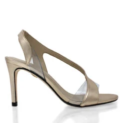 AXEL 85 - Champagne Regina Romero Zapato Sandalia Zapatilla Tacon Alto Para Dama En Piel