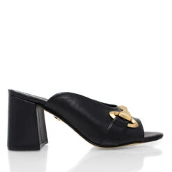 BASS 75 - Negro Regina Romero Zapato Sandalia Zapatilla Tacon Alto Para Dama En Piel